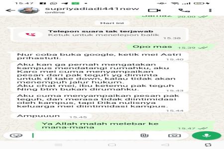 Keluarga Mei Astri Prihastuti Mengaku 